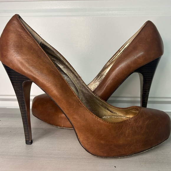 Dolce Vita Brown Leather Heels size 10 - Picture 1 of 6